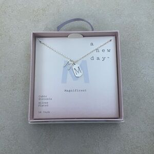 NWT Silver M Necklace